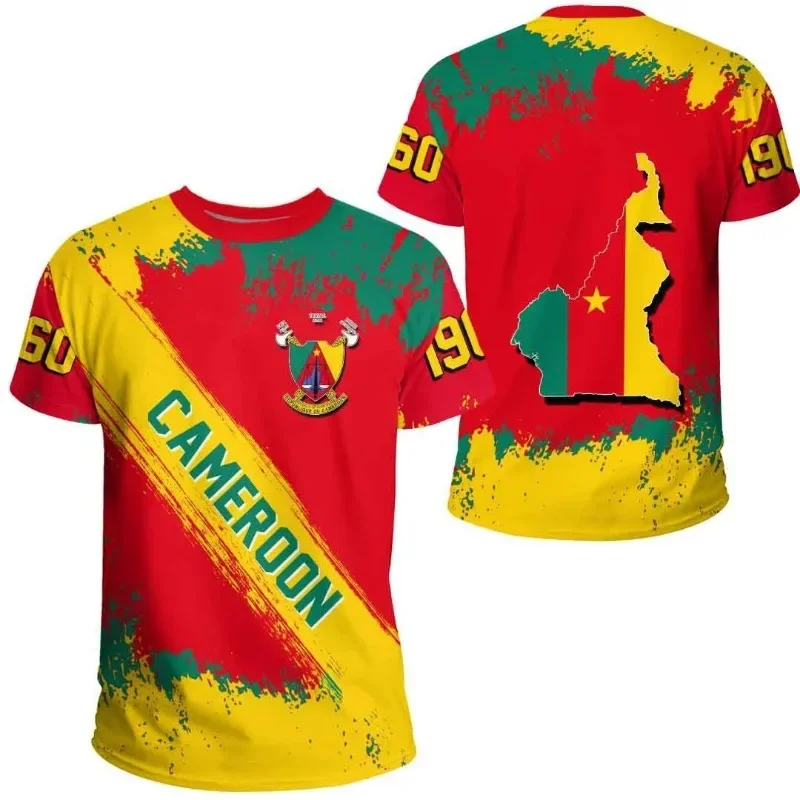 African Cameroon flag map 3D printed T-shirt, men's clothing national emblem lion graphic sports jersey top
African Cameroon flag map 3D printed T-shirt, men's clothing national emblem lion graphic sports jersey top
