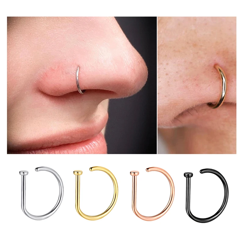 20G Nose Ring Screw Hoop Hypoallergenic Stainless Steel D Shape Nose Clip Piercing Jewelry for Women Men
20G Nose Ring Screw Hoop Hypoallergenic Stainless Steel D Shape Nose Clip Piercing Jewelry for Women Men