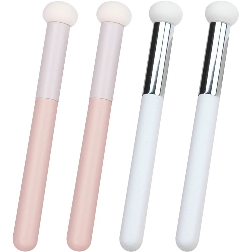 

4 Pcs Sponge Concealer Brush Makeup Supplies Tool Foundation Powder Puff Women Wooden Handle Girls Miss