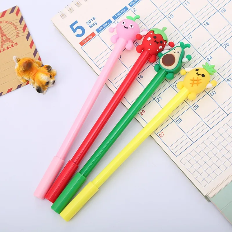 

36 Pcs Cute Fruit Gel Pens Set Creative Learning Stationery Student Exam Water-based Pen Prize Gift Cartoon Kawaii Stationery