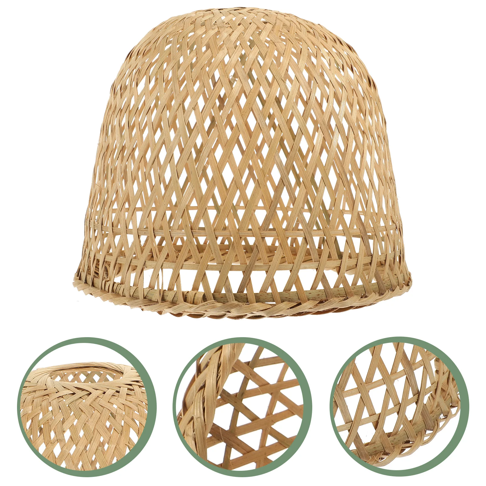 

Lamp Shade Light Cover White Decor Pendant Bamboo Rattan Ceiling Shades Wicker Woven Holder Hanging Table Bulb Floor Cage