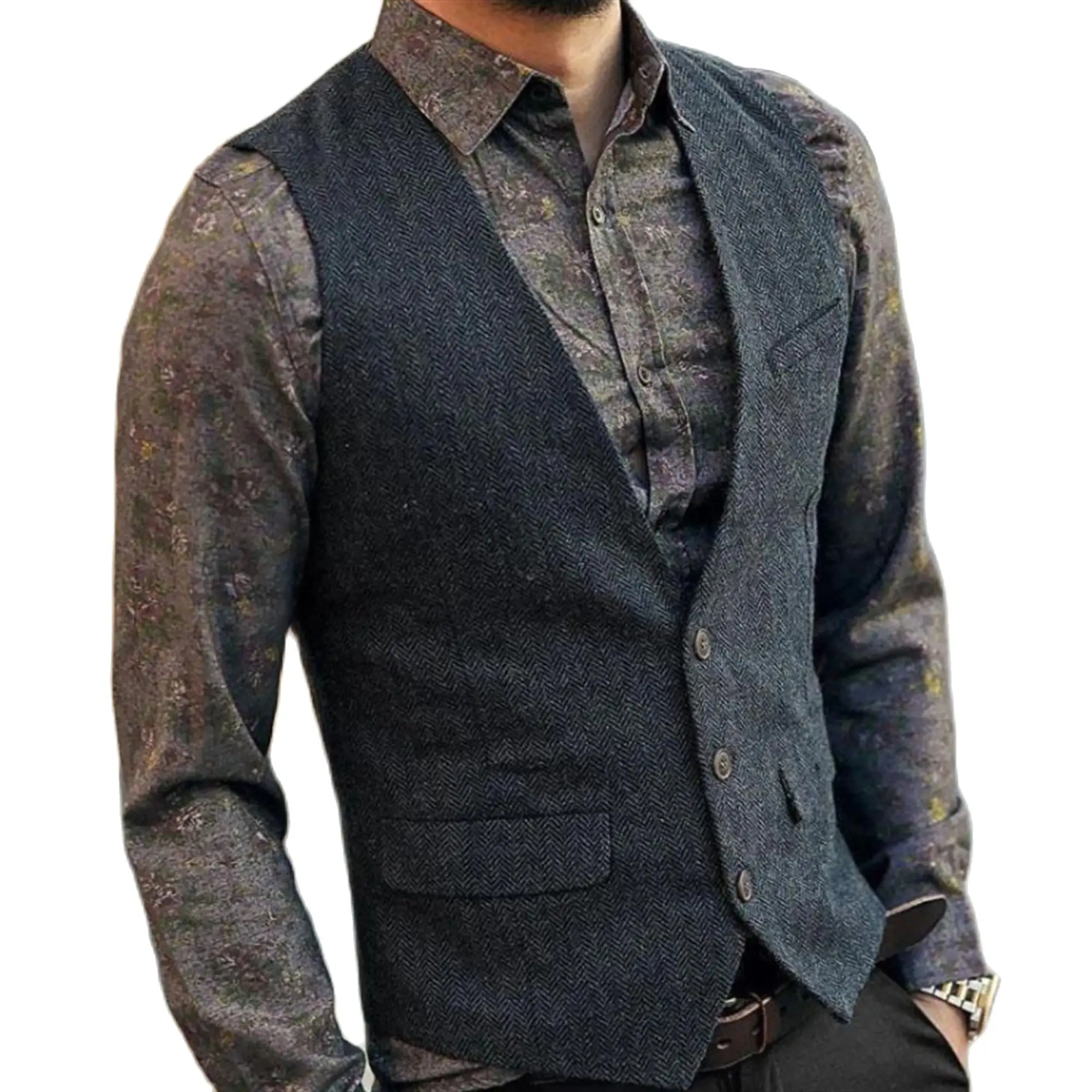 Black /dark Gray Men's Suit Vest V Neck Wool Herringbone Tweed Casual Waistcoat Formal Business Vest Groomman
Black /dark Gray Men's Suit Vest V Neck Wool Herringbone Tweed Casual Waistcoat Formal Business Vest Groomman