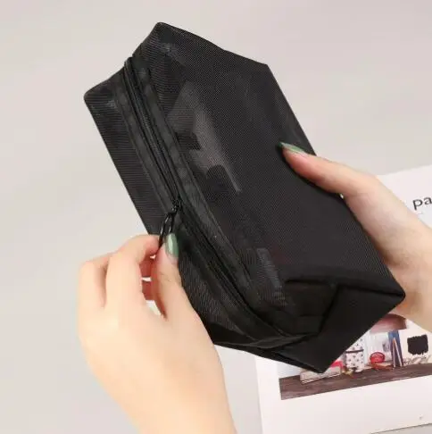 1PC Travel Black Mesh Cosmetic Bag Zipper Makeup Bag For Women Wash Toiletry Bag Makeup Organizer Portable Storage Pouch
1PC Travel Black Mesh Cosmetic Bag Zipper Makeup Bag For Women Wash Toiletry Bag Makeup Organizer Portable Storage Pouch