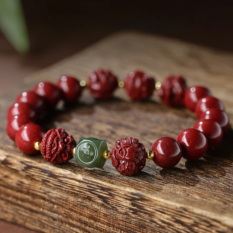 Bracelet Adult Style Red Natural Cinnabar Hand Carved Zodiac Pendant Birth Year Charm Hetian Jade Ethnic Style Retro Gift Box1Pc
Bracelet Adult Style Red Natural Cinnabar Hand Carved Zodiac Pendant Birth Year Charm Hetian Jade Ethnic Style Retro Gift Box1Pc