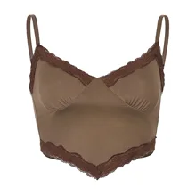 2022 NEW Tank Top Women Streetwear Strap Hot Lace Trim Brown Top Fashion V Neck Clubwear Summer Crop Top Women Backless Sexy
2022 NEW Tank Top Women Streetwear Strap Hot Lace Trim Brown Top Fashion V Neck Clubwear Summer Crop Top Women Backless Sexy