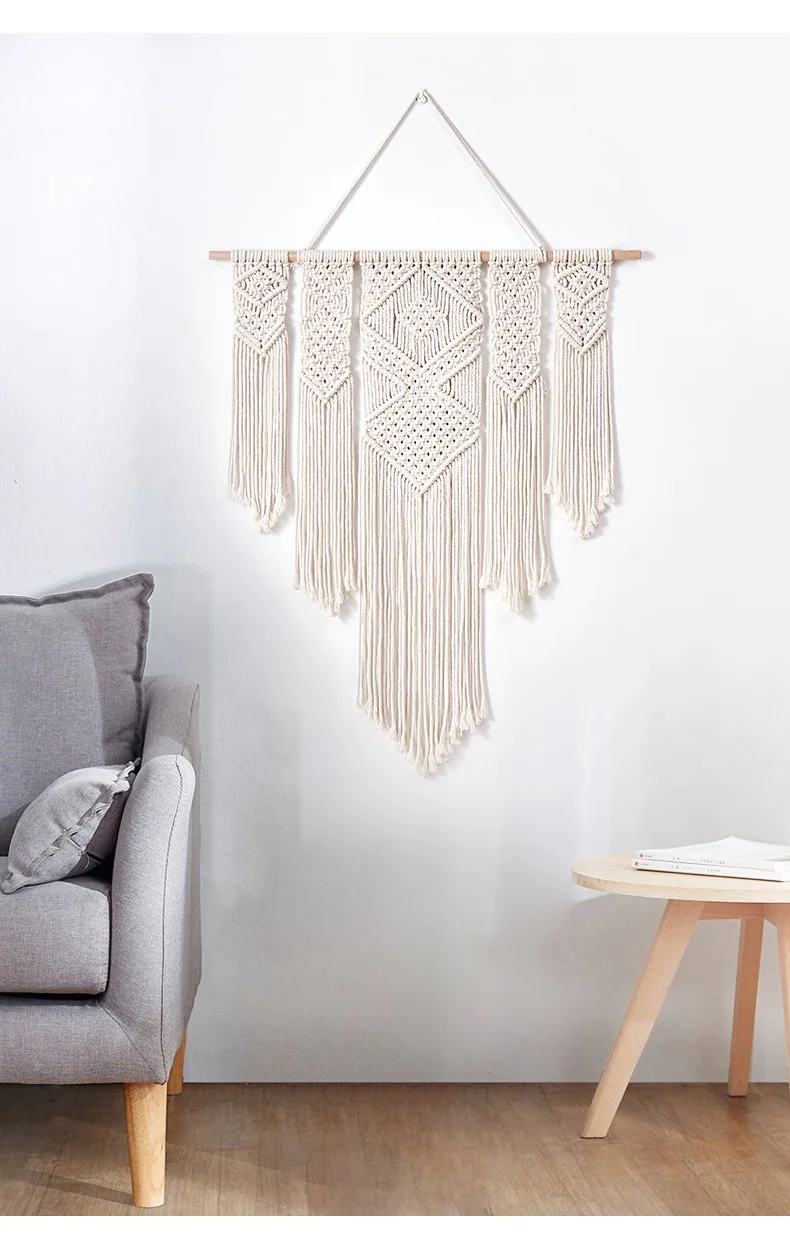 Handwoven Tassel Wall Art - White Bohemian Guest Room Decor 3 S10be5631ac8a47dba9e24909c740bf6fD