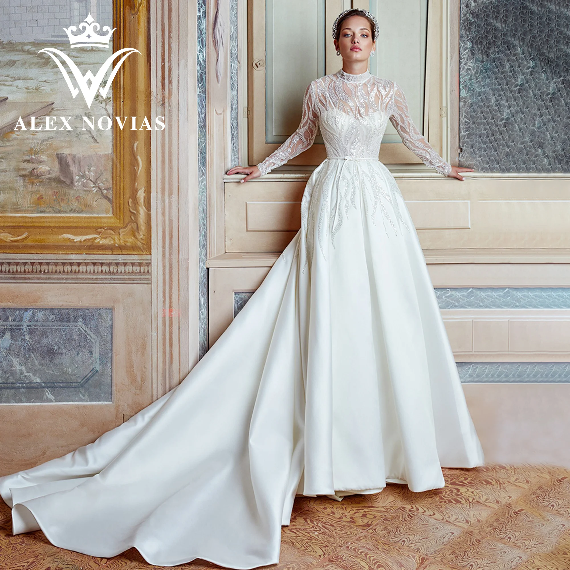 Свадебное атласное платье с длинным рукавом ALEX NOVIAS, роскошное Королевское ТРАПЕЦИЕВИДНОЕ ПЛАТЬЕ С Блестками и высокой иллюзией, 2023
Свадебное атласное платье с длинным рукавом ALEX NOVIAS, роскошное Королевское ТРАПЕЦИЕВИДНОЕ ПЛАТЬЕ С Блестками и высокой иллюзией, 2023