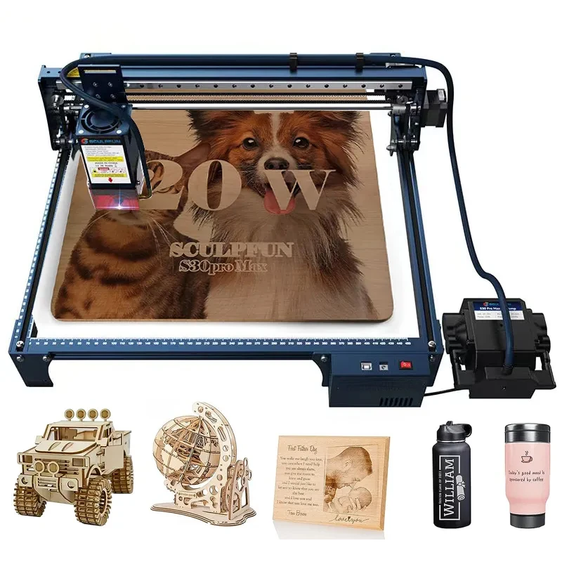 S30 Pro max Laser Engraver Automatic Air-assist System 20W Engraving Machine Replaceable Lens 410x400mm Engraving Area
S30 Pro max Laser Engraver Automatic Air-assist System 20W Engraving Machine Replaceable Lens 410x400mm Engraving Area