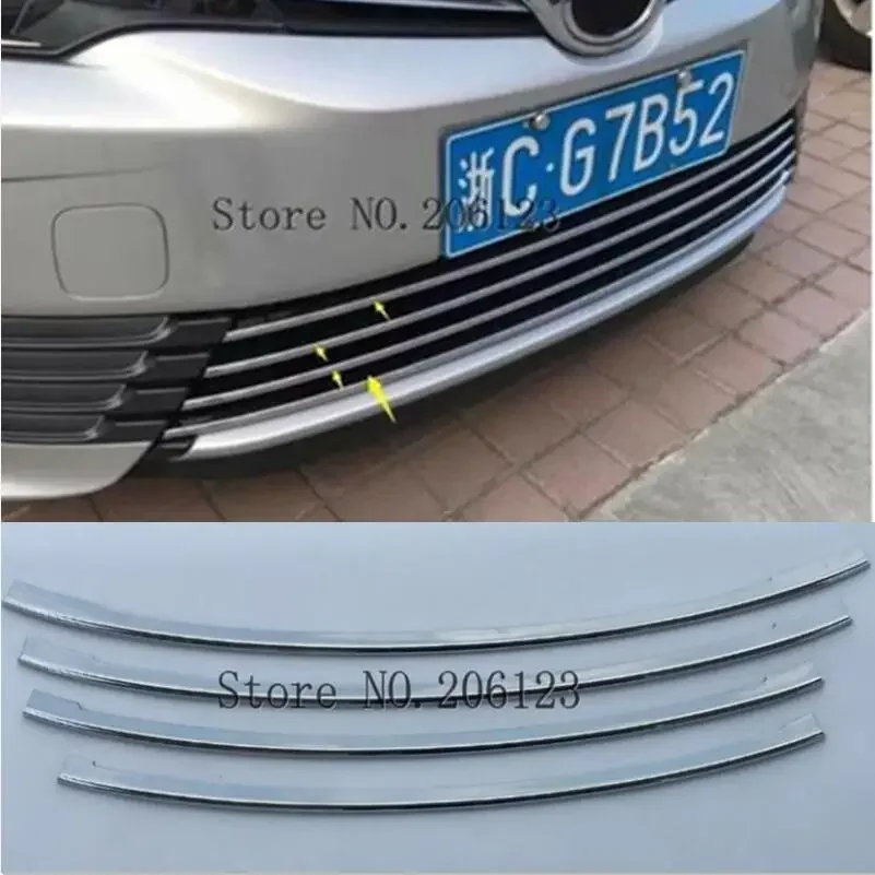 

For Toyota Corolla Altis 2017 2018 2019 Car cover Bumper engine ABS Chrome trims Front bottom Grid Grill Grille hoods edge 1pcs