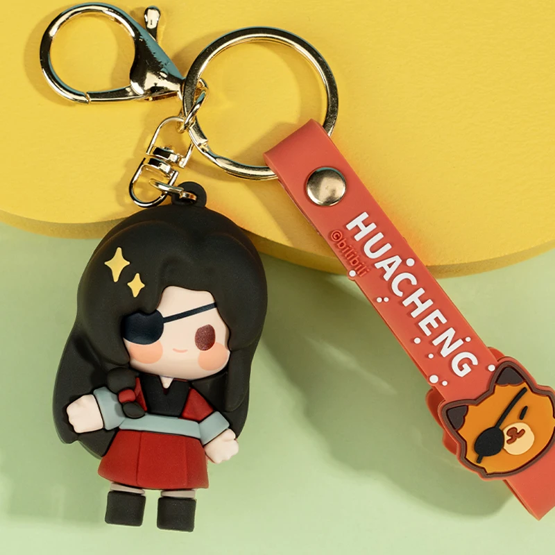 

Kawaii Genuine Heavenly Official Blessing Keychain Xie Lian Hua Cheng Anime Backpack Bag Pendant Cartoon Model Doll Figurine To、