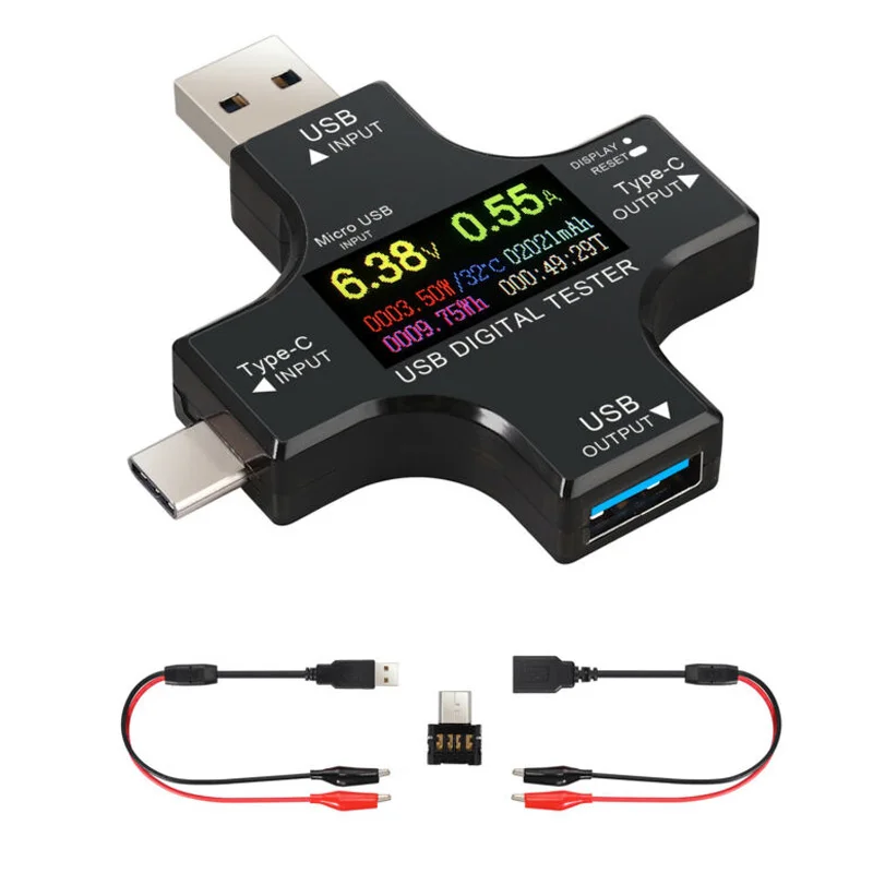 6.5A USB Tester DC Type-C PD Digital Voltmeter Voltage Current Monitor Ammeter Detector Power Bank Charger Capacity Meter
6.5A USB Tester DC Type-C PD Digital Voltmeter Voltage Current Monitor Ammeter Detector Power Bank Charger Capacity Meter