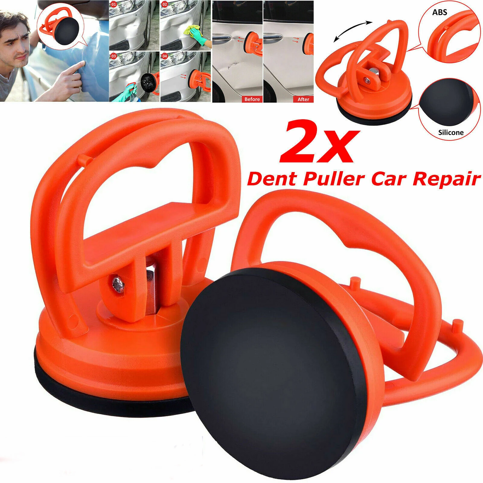 

2PCS Car Dents Dent Puller Pull Bodywork Panel Remover Sucker Asuction Cup Suitable For Small Dents Car Repair Tools