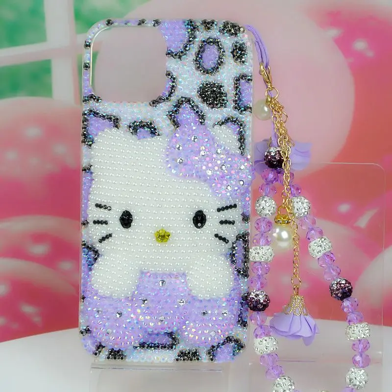 Sanrio ручной работы для iPhone 11 12 13 14 15 Pro Max чехол для телефона со стразами желе бриллиант Леопардовый принт Hello Kitty
Sanrio ручной работы для iPhone 11 12 13 14 15 Pro Max чехол для телефона со стразами желе бриллиант Леопардовый принт Hello Kitty