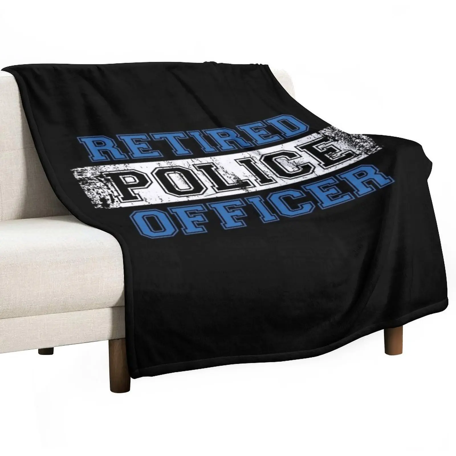 

Retired Police Officer Gift for Retirement Party Throw Blanket Decorative Sofa Blankets blankets and throws