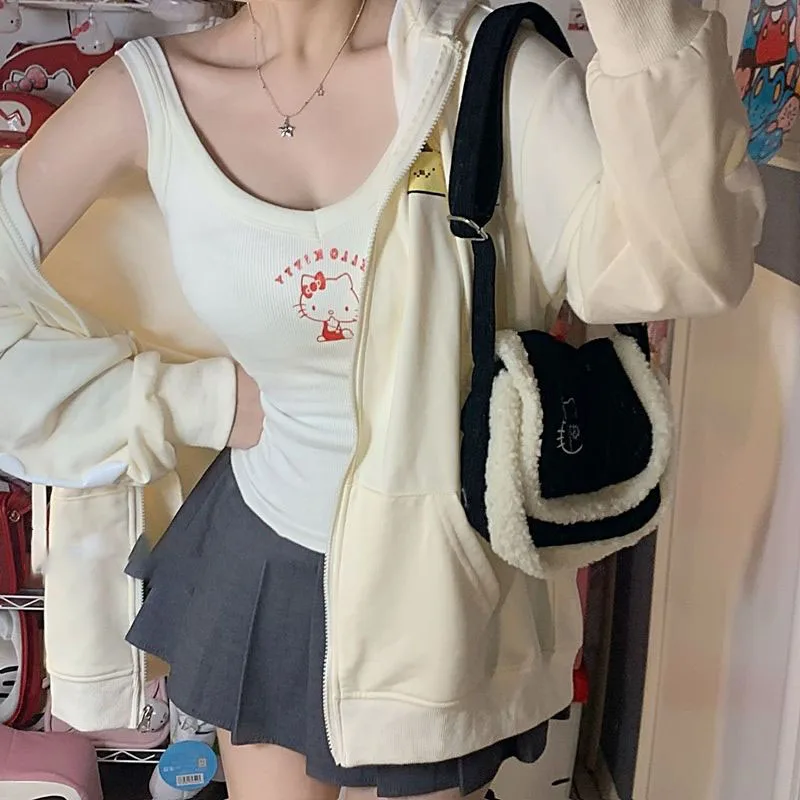 Sanrio Plush Thermal Underwear Hello Kitty Pochacco Cartoon Anime Ladies Base Vest Student Slim Fit Camisole Top Cute Girls Gift
Sanrio Plush Thermal Underwear Hello Kitty Pochacco Cartoon Anime Ladies Base Vest Student Slim Fit Camisole Top Cute Girls Gift
