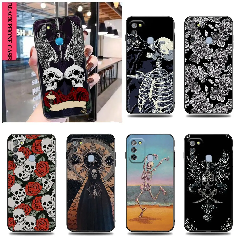 

Scary Fashion Gothic skull Phone Case For Infinix CAMON 19 16 ZERO X NEO 20 8 POVA 5 4 2 NOTE 30 12 G96 11 10 8 Case Funda Shell