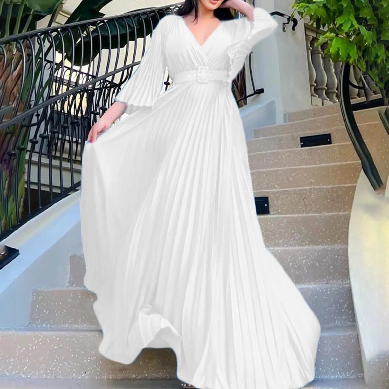 Womens Dresses Plus Size Deep V Neck Flare Long Sleeve Ruched Maxi Long Dress Evening Prom Party Dress платье женское
Womens Dresses Plus Size Deep V Neck Flare Long Sleeve Ruched Maxi Long Dress Evening Prom Party Dress платье женское