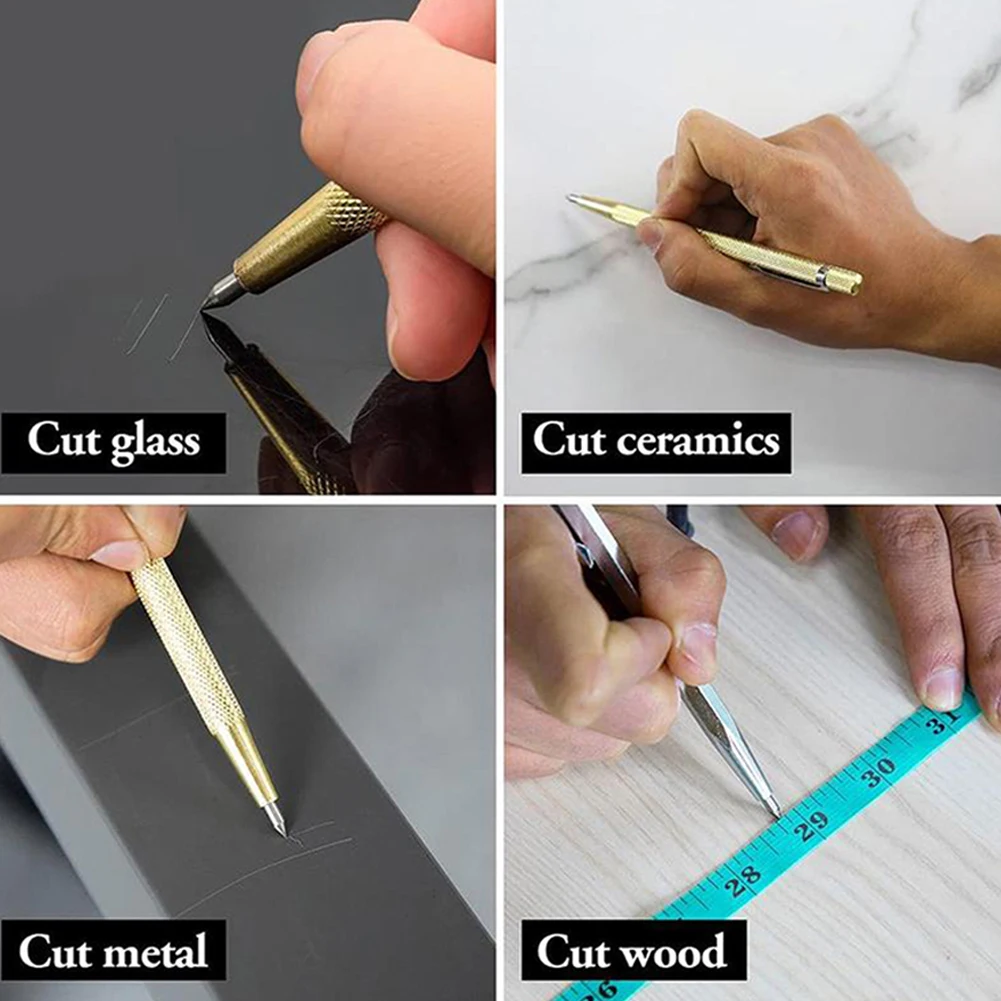 

4pcs Diamond Metal Marker Engraving Pen Carbide Scriber Metal Tile Cutting Pen For Glass Ceramic Metal Wood Engraving Hand Tools