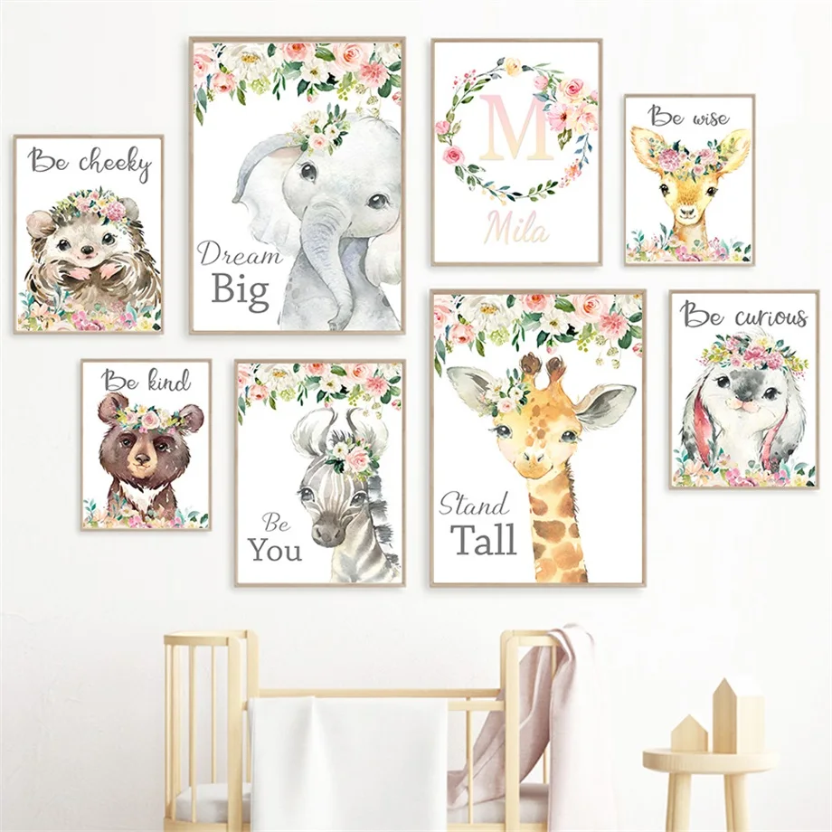 Boho Custom Name Wall Art Print Canvas Painting Nordic Poster Flowers Elephant Lion Giraffe Rabbit Owl Girl Baby Kids Room D
Boho Custom Name Wall Art Print Canvas Painting Nordic Poster Flowers Elephant Lion Giraffe Rabbit Owl Girl Baby Kids Room D