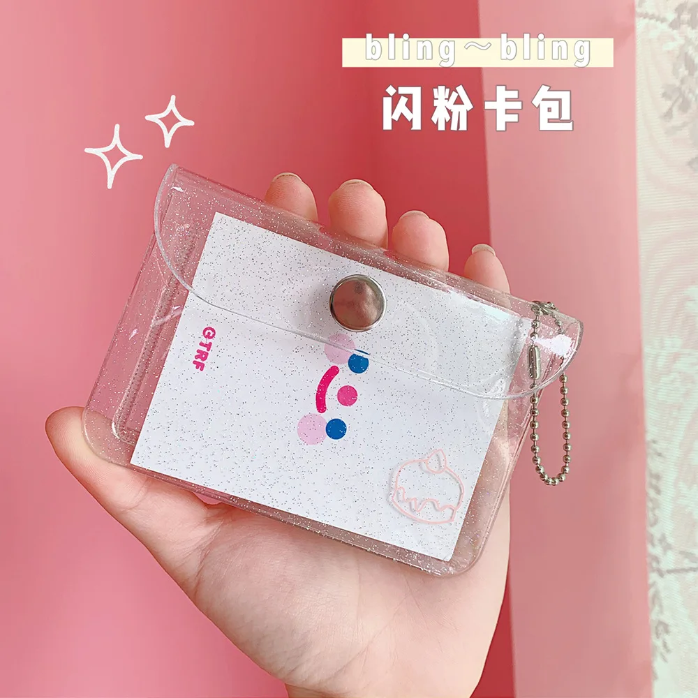 Japanese Style Transparent Card Holders Student Portable Bus Bank ID Card Protector Glitter Coin Purse Women Girl Mini Wallets
Japanese Style Transparent Card Holders Student Portable Bus Bank ID Card Protector Glitter Coin Purse Women Girl Mini Wallets