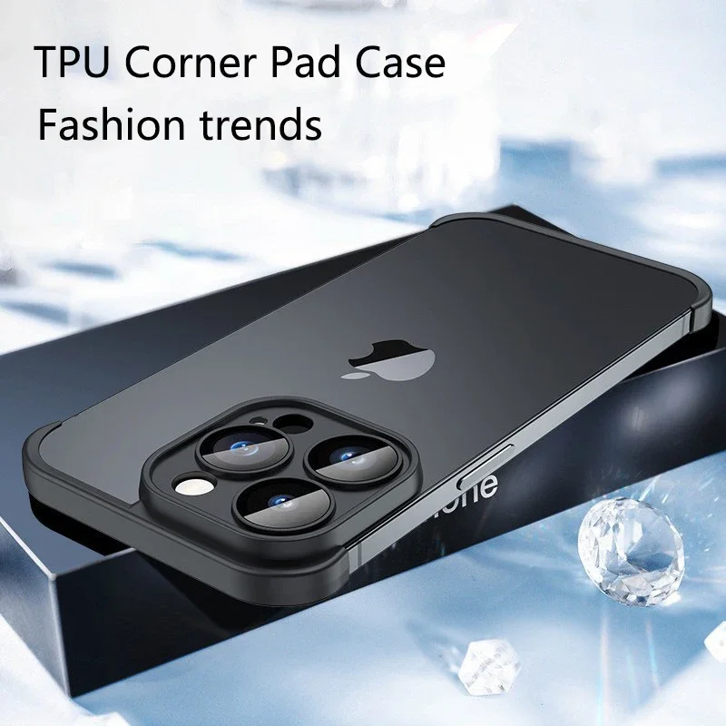 For iPhone 15 14 13 Pro Max Corner Pad case Frameless Camera Lens Protector Bumper Phone Case Fall prevention cover
For iPhone 15 14 13 Pro Max Corner Pad case Frameless Camera Lens Protector Bumper Phone Case Fall prevention cover