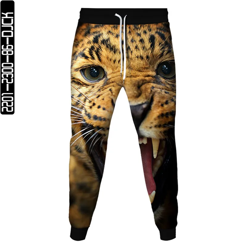 

Мужские и женские весенне-осенние новые модные тренировочные брюки с животным леопардовым принтом спортивные брюки для улицы повседневные женские спортивные брюки размер