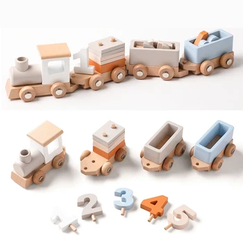 Brinquedos de Carros de Engenharia Mini Inerciais: Estimulando a Imaginação e Desenvolvimento dos Pequenos 9 Wooden Birthday Train Toy Simulated Train Toy Model Baby Montessori Educational Toys Wooden Trolley Baby Learning Kid Toys Gifts
