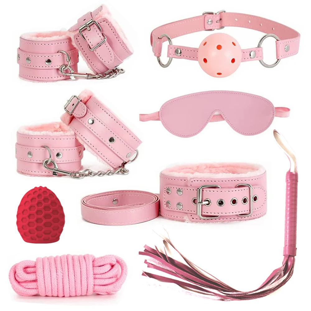 BDSM Bondage Restraint Set Sex Handcuffs Whip Anal Beads Anal Plug Bullet Butt Plug Vibrator S&M Fetish Sex Toy for Woman Adult BDSM Bondage Restraint Set Sex Handcuffs Whip Anal Beads Anal Plug Bullet Butt Plug Vibrator S&M Fetish Sex Toy for Woman Adult