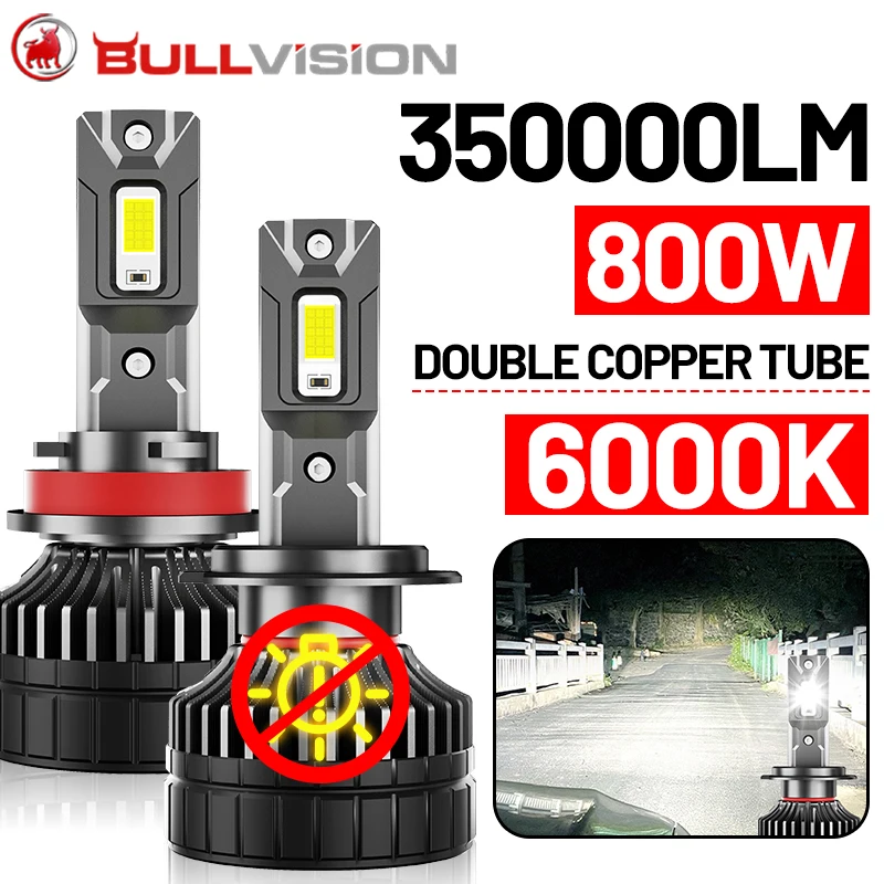 

H7 LED Headlight K5C 350000LM Led H3 H4 H11 H8 H1 HB3 9005 9006 HB4 9012 HIR2 H9 30PCS 9054 CSP 6500K White Canbus Car Light 12V