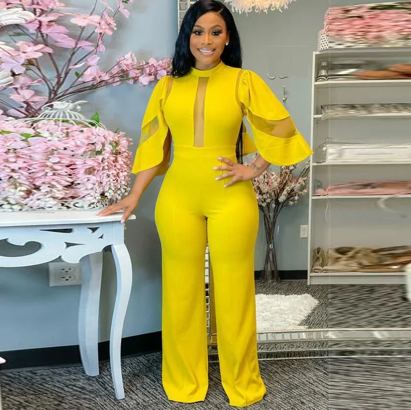 WUHE Sexy Mesh Patchwork Elegant Jumpsuit Women One-pieces Birthday Outfits Party Night Club Wear Wide Leg Pants Rompers
WUHE Sexy Mesh Patchwork Elegant Jumpsuit Women One-pieces Birthday Outfits Party Night Club Wear Wide Leg Pants Rompers