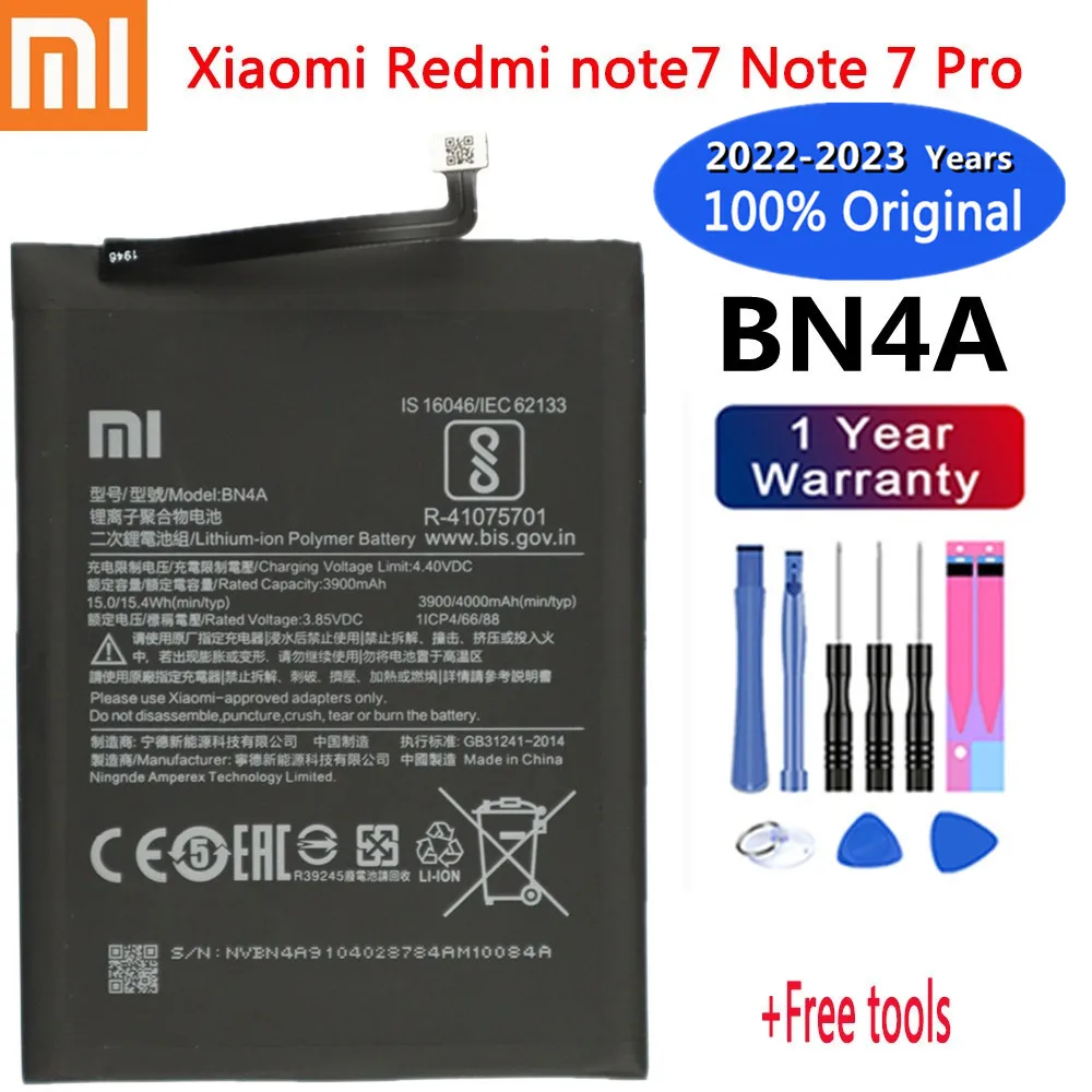 New 100% Original Replacement Battery For Xiaomi Redmi Note7 Note 7 Pro M1901F7C BN4A Genuine Phone Battery 4000mAh + Tools
New 100% Original Replacement Battery For Xiaomi Redmi Note7 Note 7 Pro M1901F7C BN4A Genuine Phone Battery 4000mAh + Tools