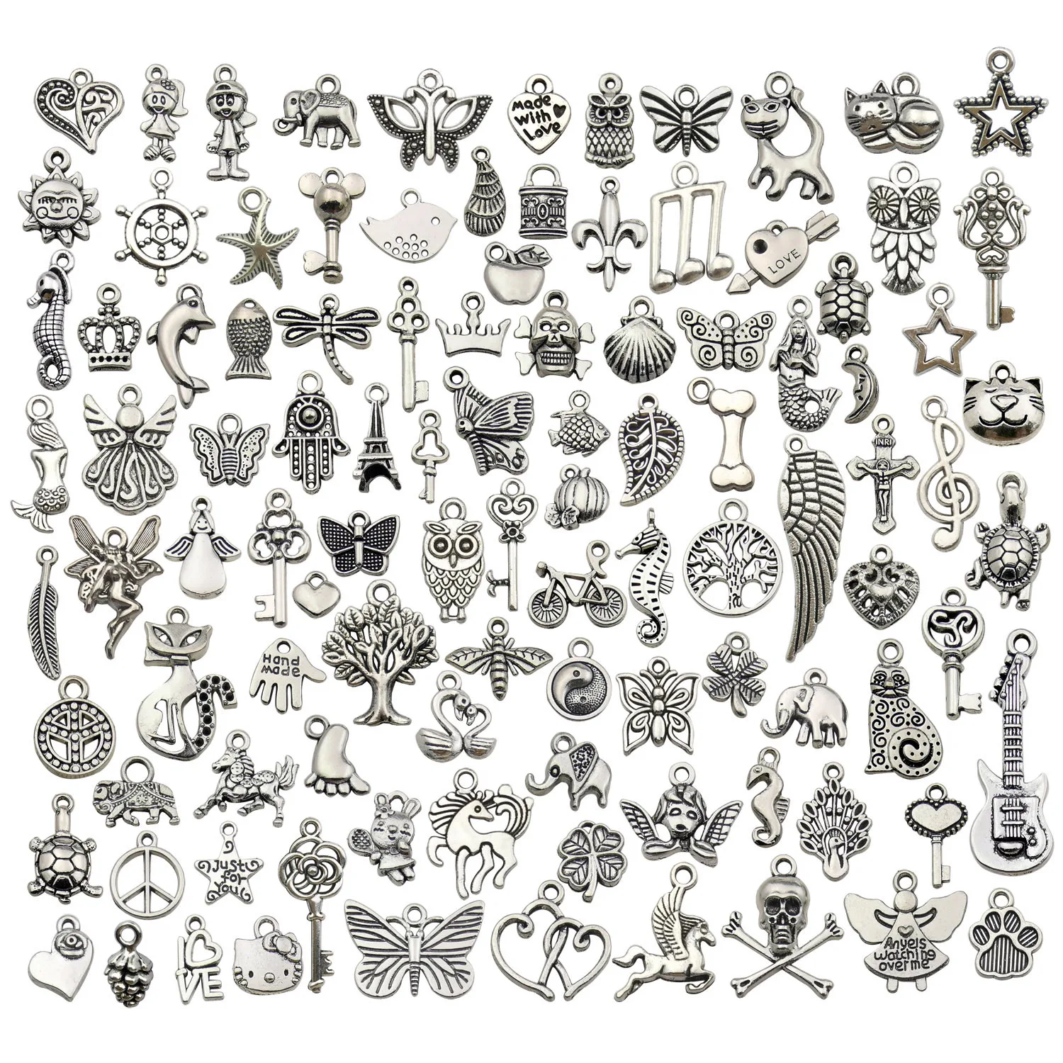 Mix Wholesale 100pcs Animal Pendants Charms for Jewellery Making Crafting Tibetan Silver Bulk DIY for Necklace Bracelet Handmade
Mix Wholesale 100pcs Animal Pendants Charms for Jewellery Making Crafting Tibetan Silver Bulk DIY for Necklace Bracelet Handmade