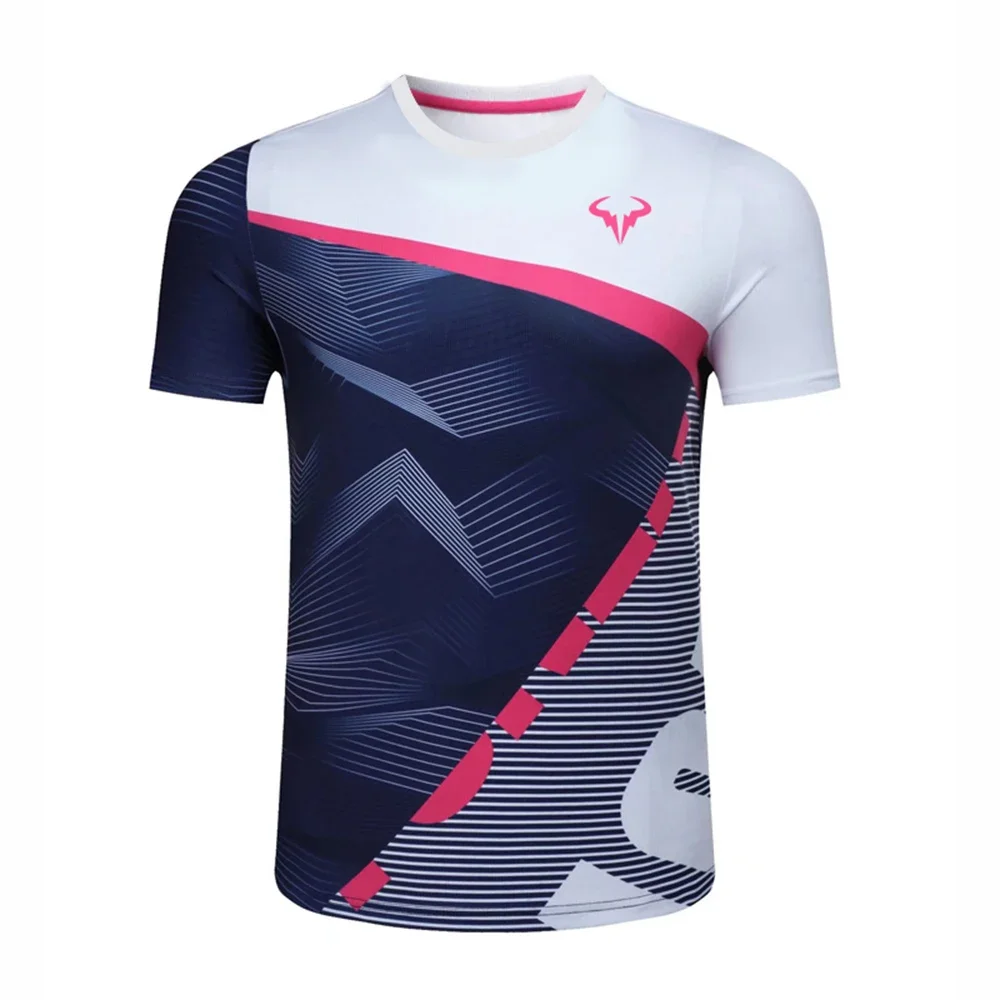 

2024 Breathable Mens Womens Tennis T Shirt Quick Dry Short Sleeve Running Top Clothing Fashion Casual Badminton Sportswear