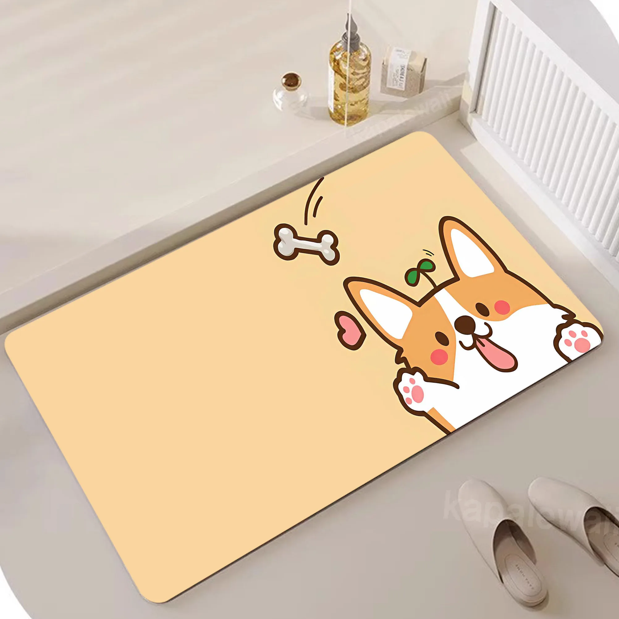 

Diatom Floor Cute Dog Kitchen Floor Mat Bedroom Living Room Long Bedside Area Rug Hallway Soft Washable Carpet Anti Slip