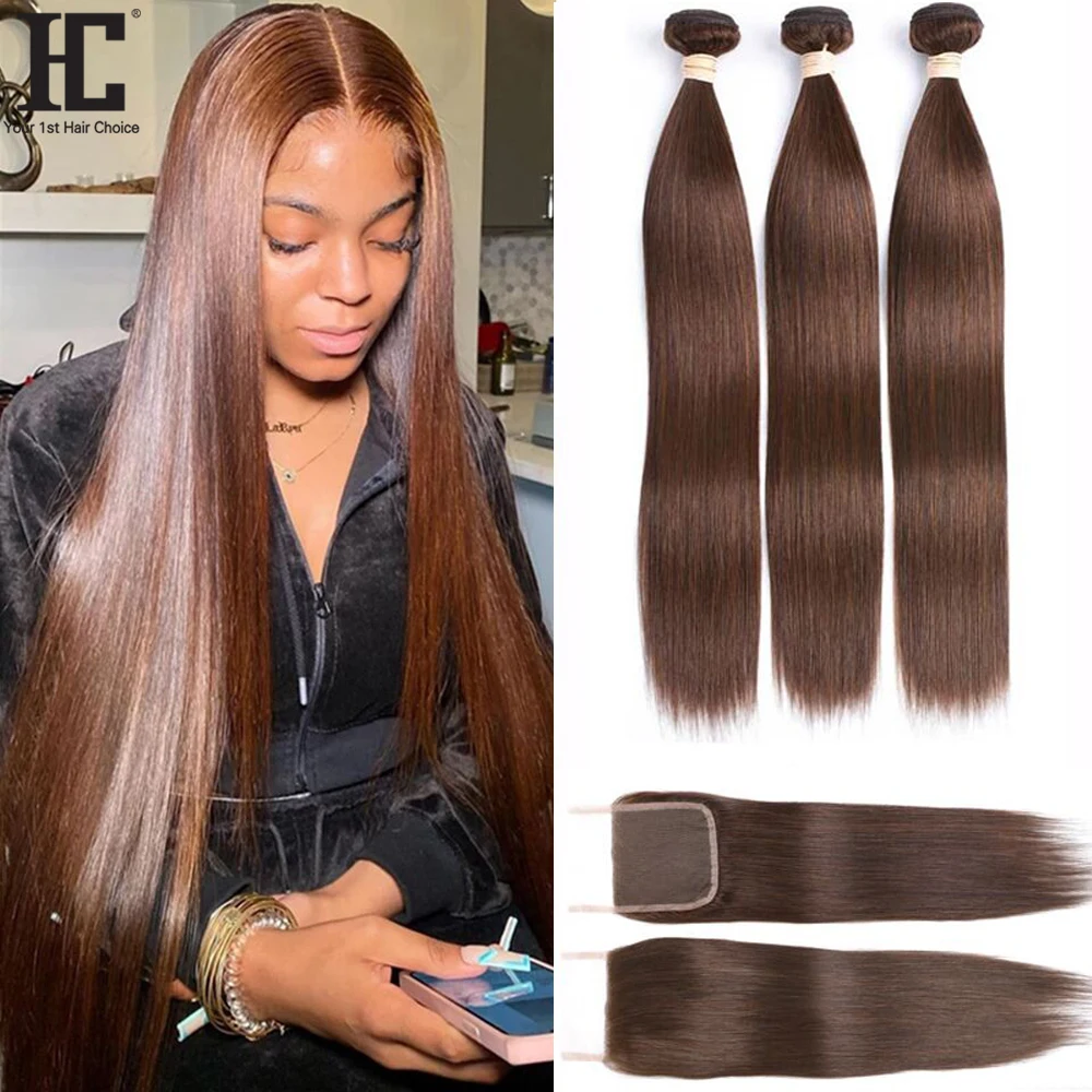 #4 Light Brown Straight Bundles With Lace Closure Human Hair Long Brazilian Hair Weave Straight Extensions With 4x4 Lace Closure
#4 Light Brown Straight Bundles With Lace Closure Human Hair Long Brazilian Hair Weave Straight Extensions With 4x4 Lace Closure