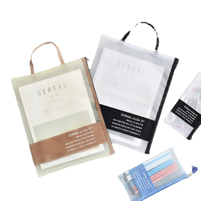 Fashionable and Simple A4 Document Bag with Mesh and Handle Zipper Bag for Student Classroom Book and Office Material Storage
Fashionable and Simple A4 Document Bag with Mesh and Handle Zipper Bag for Student Classroom Book and Office Material Storage