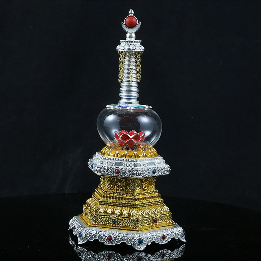 

Stupa Ornaments Glass And Alloy Materials Gift Choice Exquisite Decorative Tower Stupa Tibetan Stupa