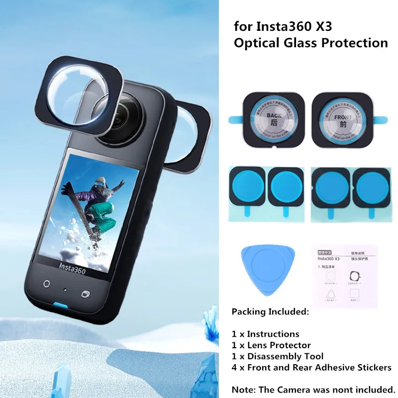 

Protective Len for Insta360 X3 Lens Guards Protector for Insta360 X3 Accessories Tempered Glass Lens Cap Cover Protection