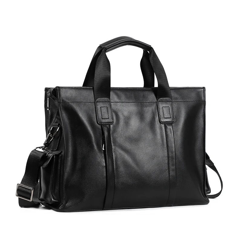 

New Designe Genuine Cow Leather Men's Briefcase Fashion Mens Shoulder Bag Business Laptop Bag Famous Brand Men Handbag Leather