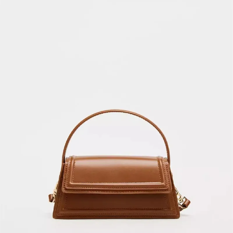 

Vintage Leather Crossbody Bags for Women 2024 Designer Female Small Flap Shoulder Underarm Bag Armpit Handbags and Purses