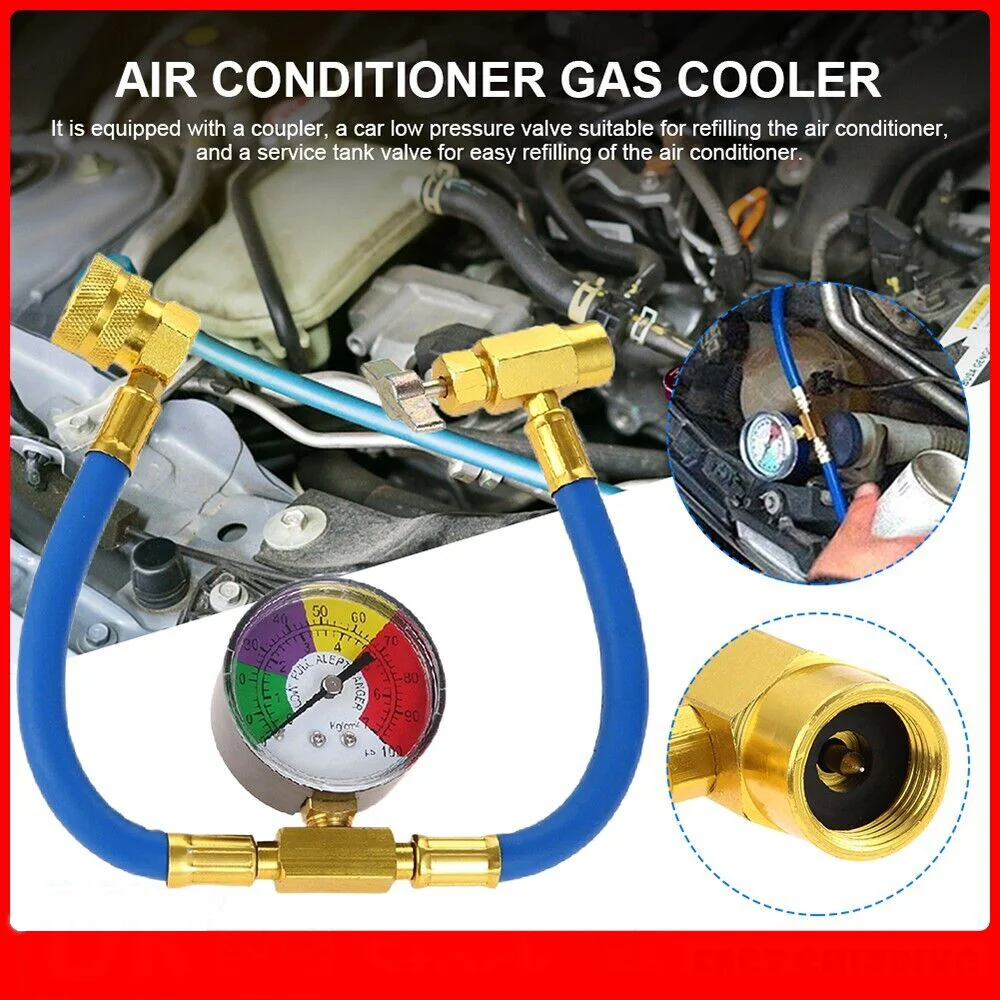 R134A Air Conditioner Gas Cooler with Measuring Gauge Refrigerant Charging Hose Car Refrigerant Charging Pipe for Car Automobile
R134A Air Conditioner Gas Cooler with Measuring Gauge Refrigerant Charging Hose Car Refrigerant Charging Pipe for Car Automobile