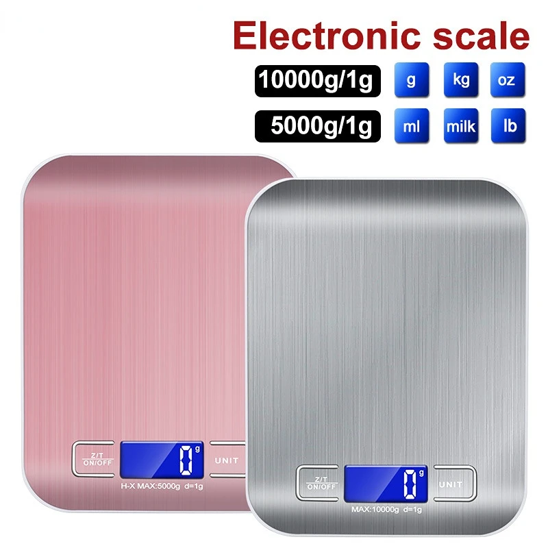 

10KG/5KG/100G/200G Kitchen Scales Stainless Steel Weighing For Food Diet Postal Balance Measuring LCD Precision Electronic