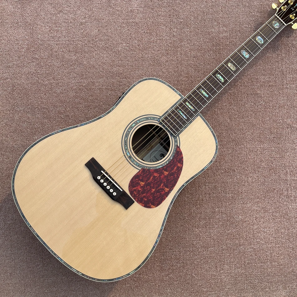 

new solid spruce top acoustic guitar D type 45 model 41" guitar abalone inlaid, abalone binding Top & back,Electric guitar