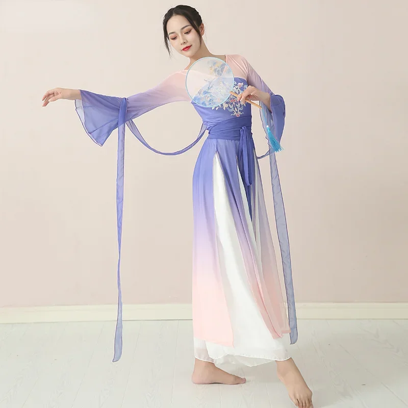 

Классический танцевальный Профессиональный тренировочный костюм женская национальная танцевальная одежда Янко элегантный Древний китайский костюм