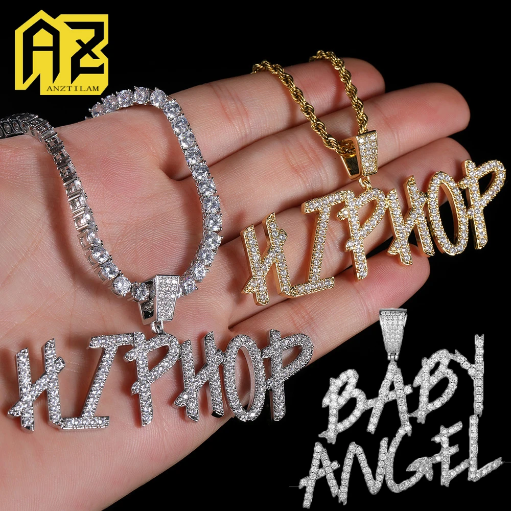 Hip Hop Custom Name Letters Necklace For Men One Row Zircon Stone Iced Out Customized Necklaces Women DIY Jewelry Free Shipping
Hip Hop Custom Name Letters Necklace For Men One Row Zircon Stone Iced Out Customized Necklaces Women DIY Jewelry Free Shipping