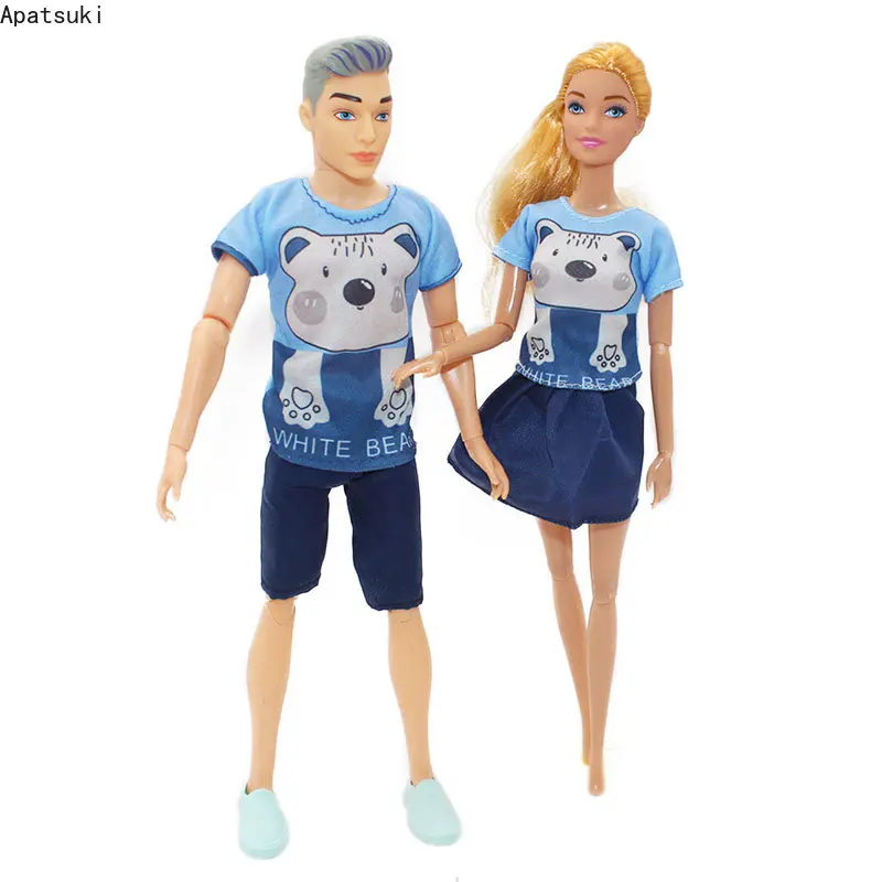 2sets/lot Bear Fashion Clothes Set for Barbie Doll Dress Outfits Lover T-shirt Shorts for Ken Boy Dolls Accessories 1/6
2sets/lot Bear Fashion Clothes Set for Barbie Doll Dress Outfits Lover T-shirt Shorts for Ken Boy Dolls Accessories 1/6