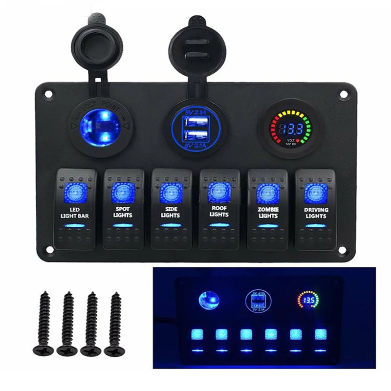 Yacht Switch Panel Accessories With USB Power Socket Ship Car Modification Switch Button Switch With LED Lights
Yacht Switch Panel Accessories With USB Power Socket Ship Car Modification Switch Button Switch With LED Lights