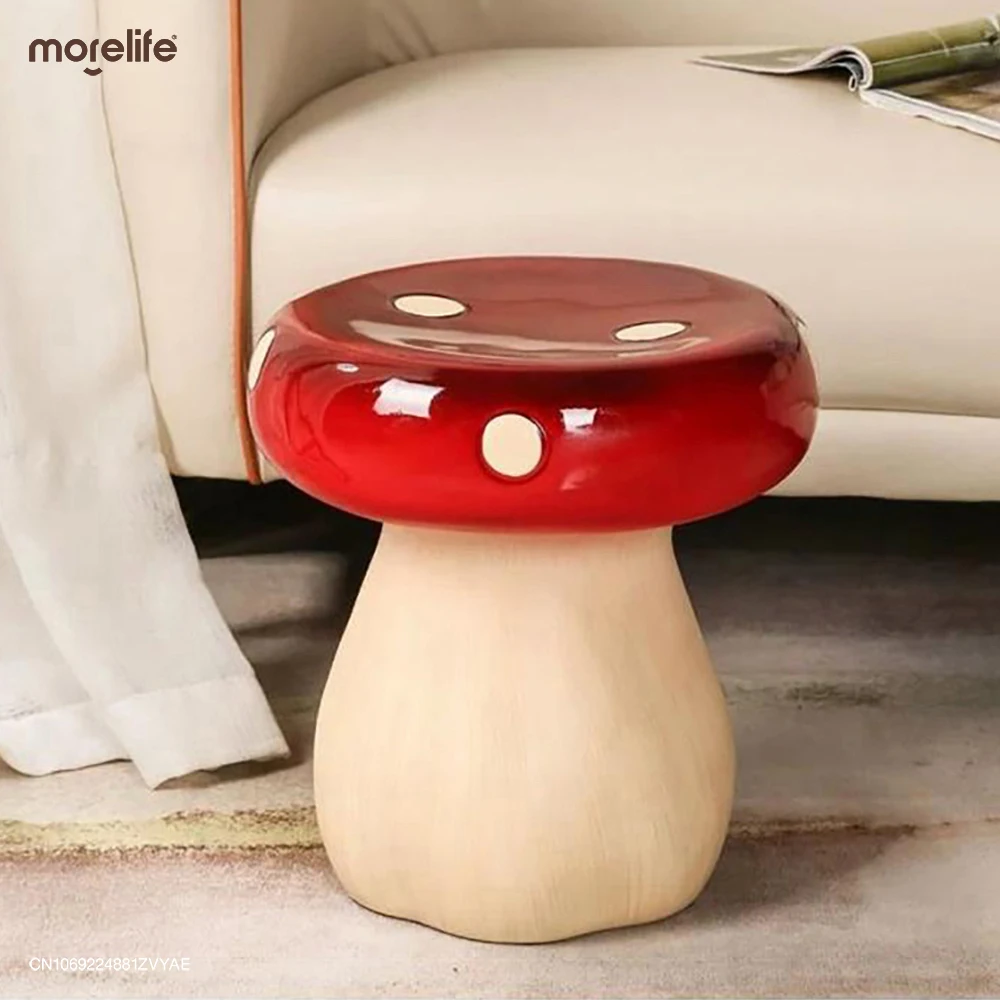 

Creative Red Mushroom Stools Footstool Cute Door Living Room Shoe Change Stool Bedroom Household Wind Short Bench Home Furniture