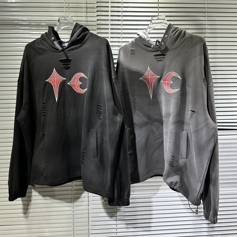 2023 Autumn Winter Fashion New Thug Club Hoodie Retro Do Old Washed Splice Leather Pattern Broken Hoody Sweatshirts
2023 Autumn Winter Fashion New Thug Club Hoodie Retro Do Old Washed Splice Leather Pattern Broken Hoody Sweatshirts