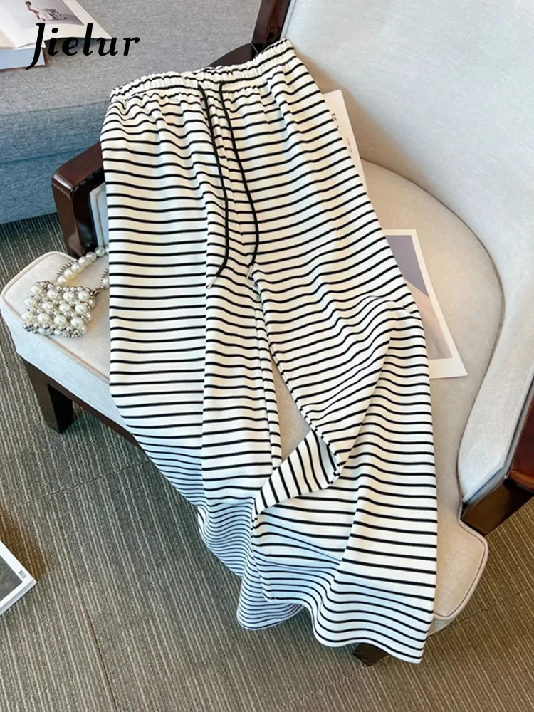 New Loose Slim Summer Pants Woman Straight Side-striped Casual High Waist Pants Female White Black Korean Women's Pants 
New Loose Slim Summer Pants Woman Straight Side-striped Casual High Waist Pants Female White Black Korean Women's Pants